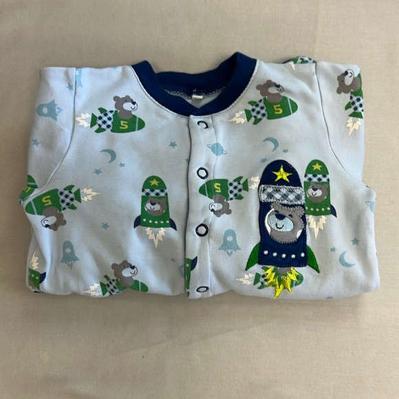 Pekkle - sleeper with double rocket bear design - 12 months - Picture 1 of 4